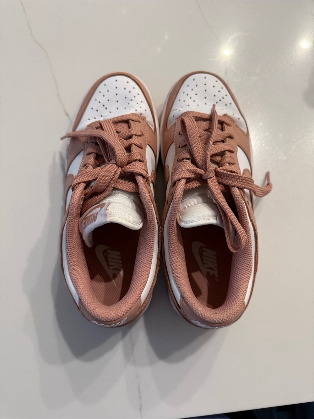 Nike Low-Top Sneakers in Dusty Rose and White